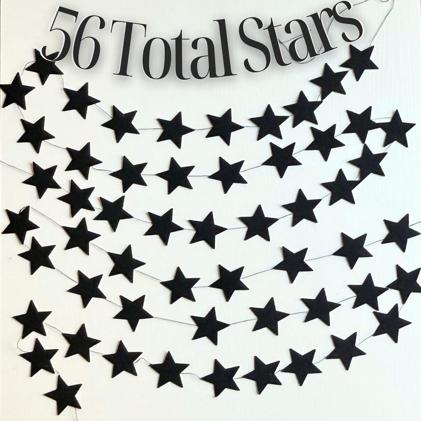White Felt Star Garland – 2 Banners (12 Feet Total!) Prestrung Star Banner for Party, Nursery, or Christmas Garland Decor Bright Felt Party Decorations