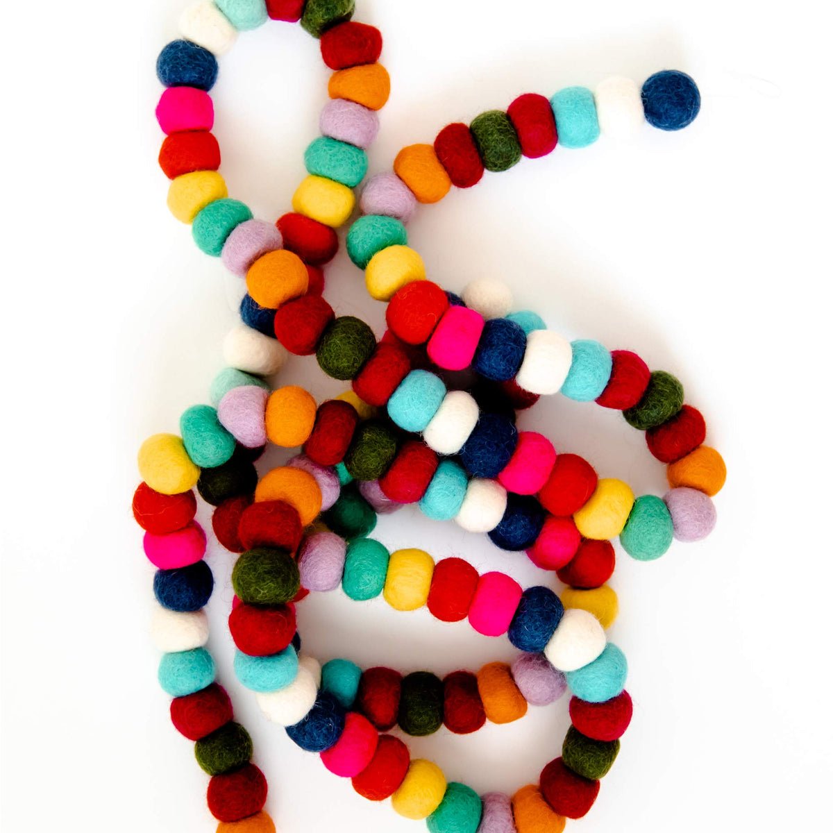 Rainbow Felt Ball Garland