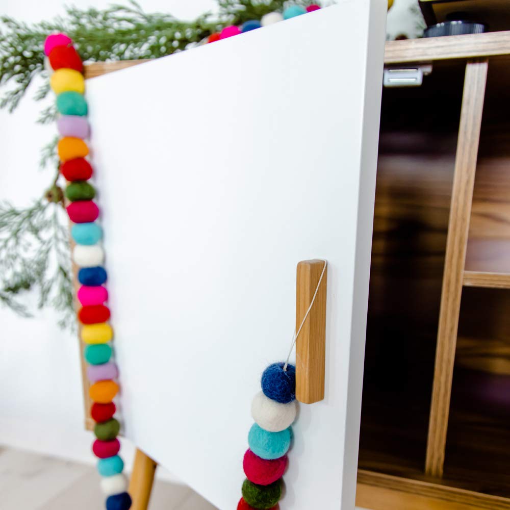 Rainbow Felt Ball Garland