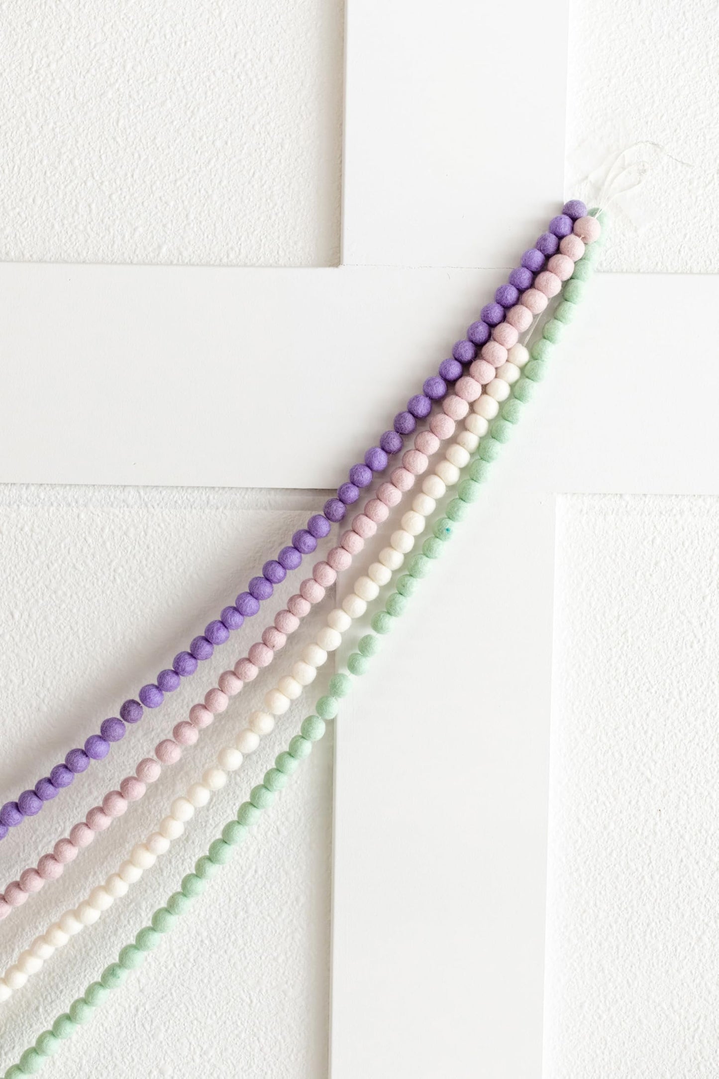 Mini Felt Ball Garland 115 100% Wool Ball Pom Pom Garland for Birthday Party Decor, Spring Banner, Bridal Shower