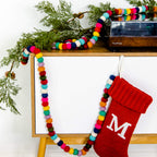 Rainbow Felt Ball Garland