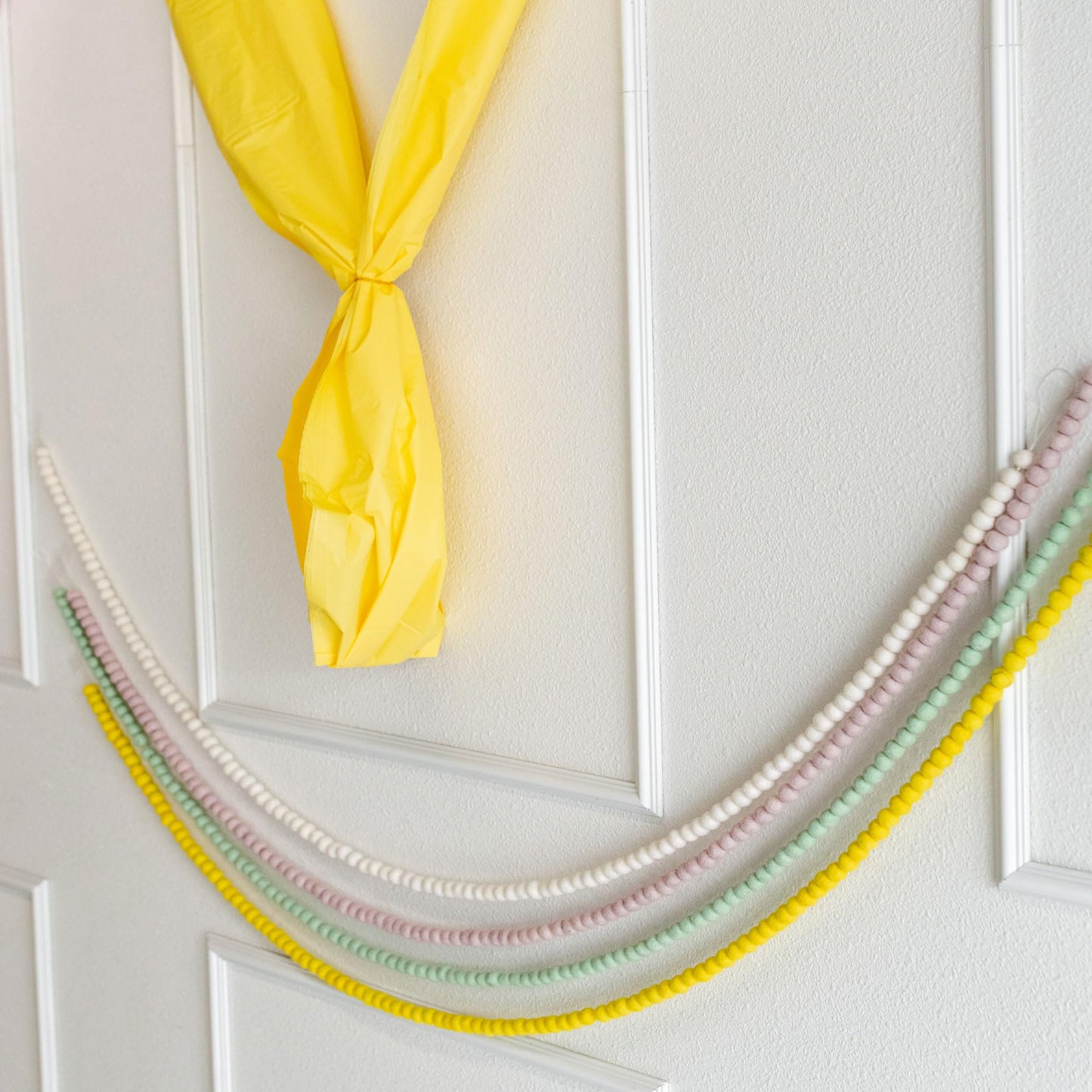 Mini Felt Ball Garland 115 100% Wool Ball Pom Pom Garland for Birthday Party Decor, Spring Banner, Bridal Shower