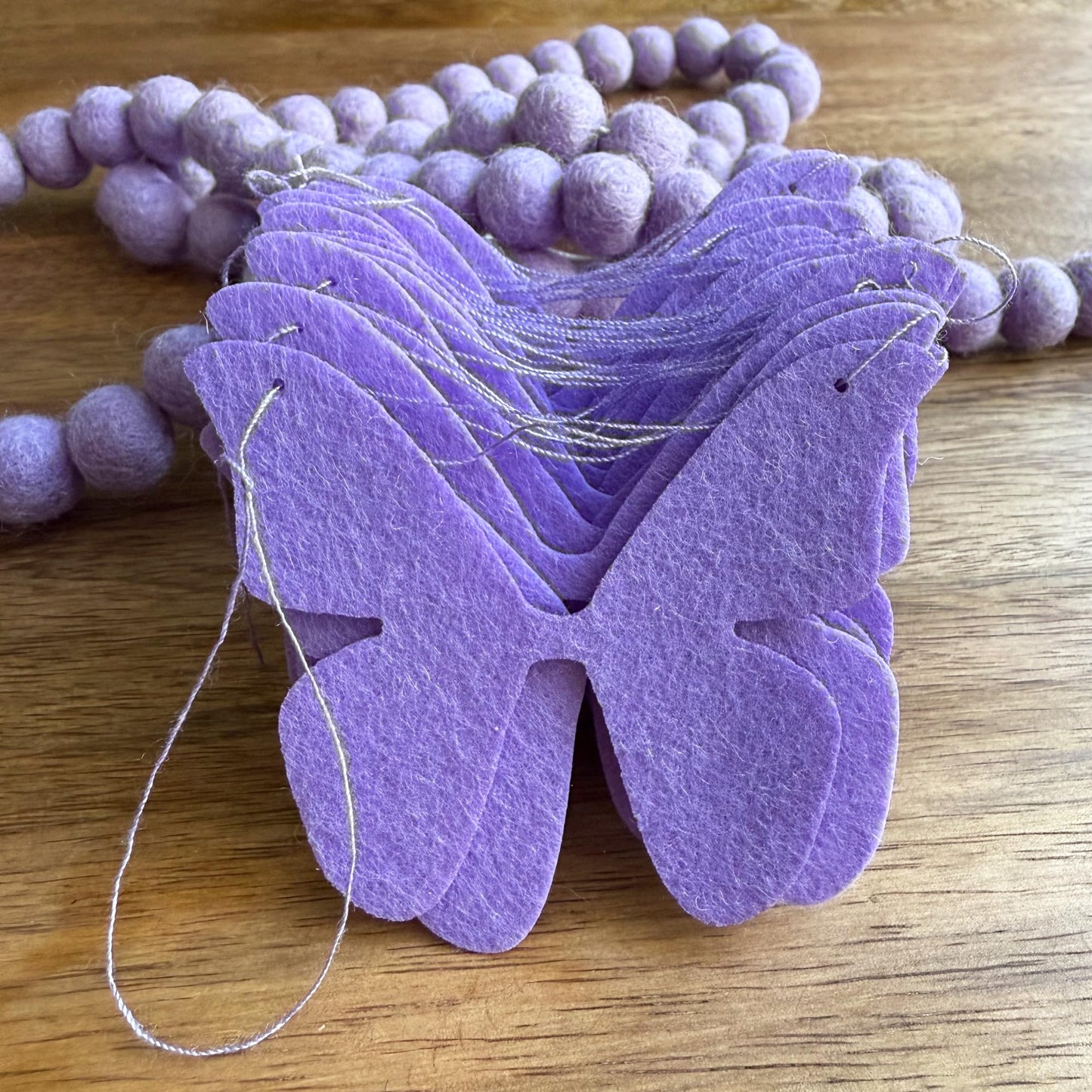 Black Butterfly Garland, Pre-Strung Felt Butterfly Birthday Decorations, 9 feet prestrung Felt Hanging Halloween Party Decorations