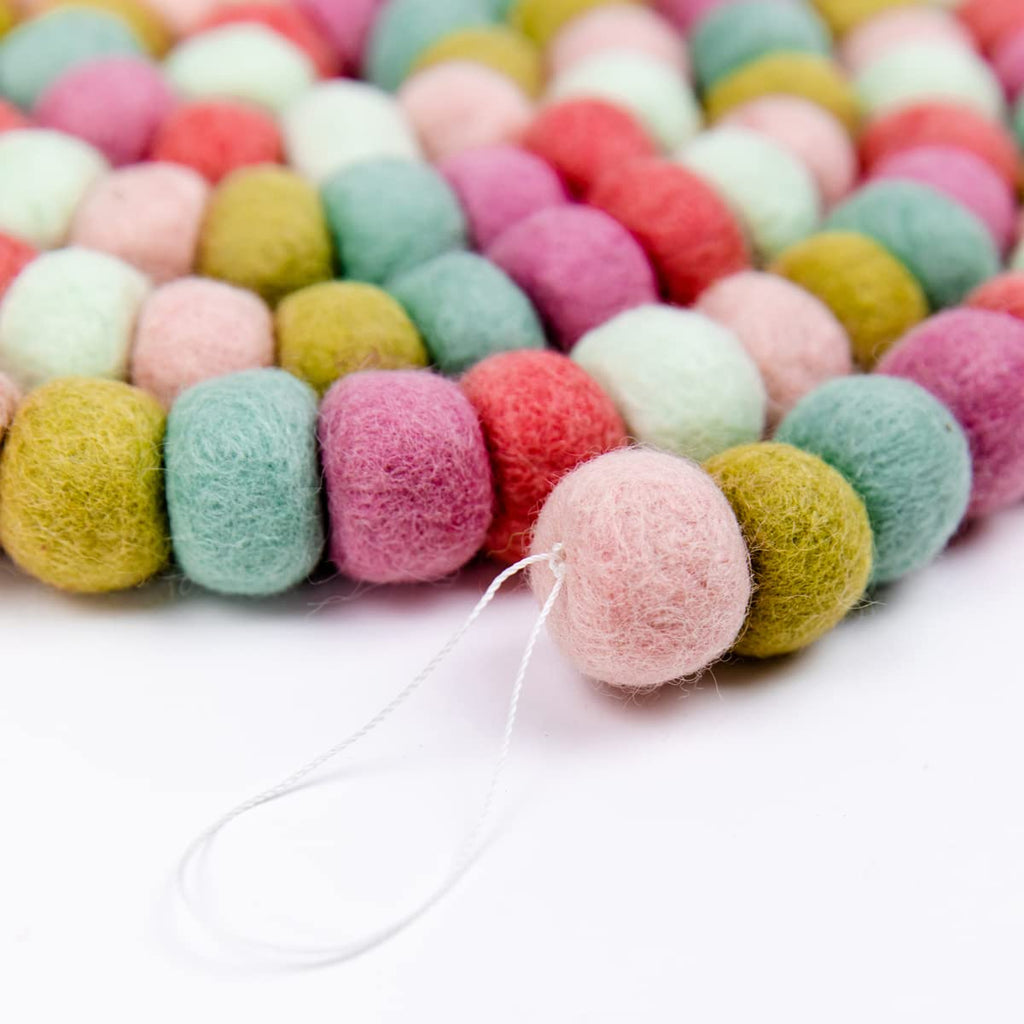 Rainbow Felt Ball Garland