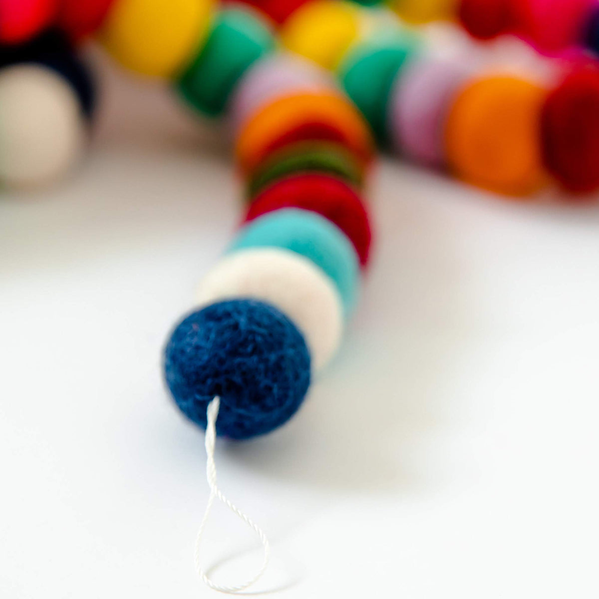 Rainbow Felt Ball Garland