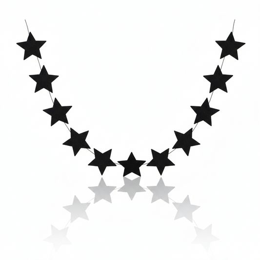 White Felt Star Garland – 2 Banners (12 Feet Total!) Prestrung Star Banner for Party, Nursery, or Christmas Garland Decor Bright Felt Party Decorations