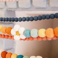 Flower Felt Ball Garland