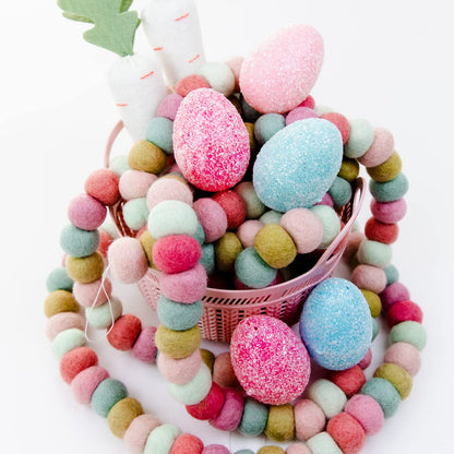 100% Wool Felt Garland for Easter, Birthday, Christmas Decor, Boho Rainbow Garland