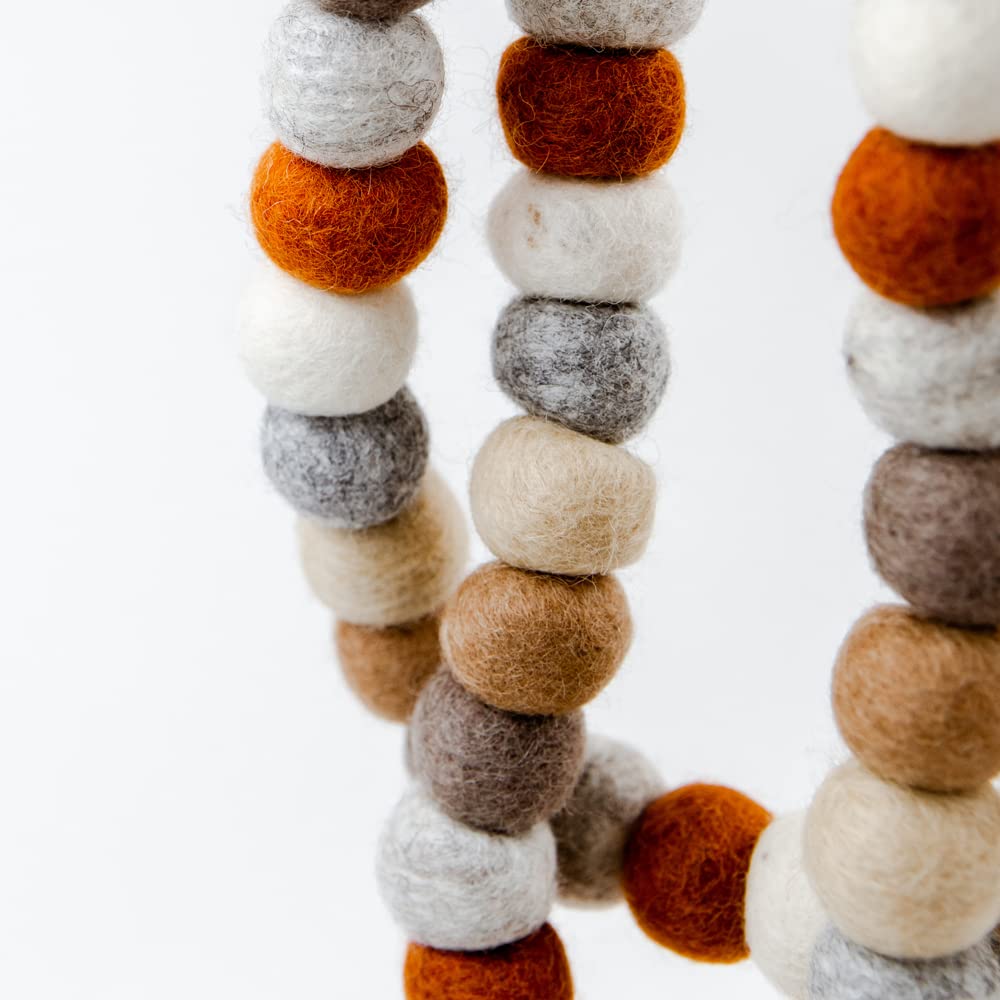 100% Wool Felt Garland for Easter, Birthday, Christmas Decor, Boho Rainbow Garland