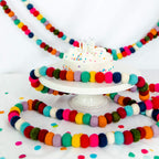 Rainbow Felt Ball Garland