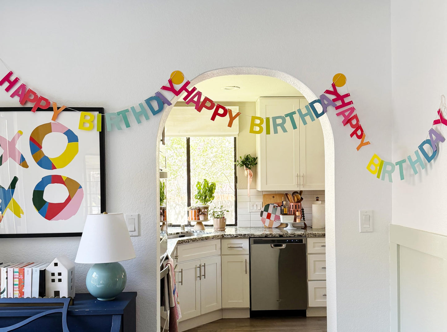 Happy Birthday Garland (No-DIY!) Rainbow Pre Strung Happy Birthday Banner 12 Ft Long Rainbow Party Decorations, Reusable Colorful Letter Sign