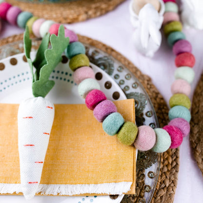 100% Wool Felt Garland for Easter, Birthday, Christmas Decor, Boho Rainbow Garland