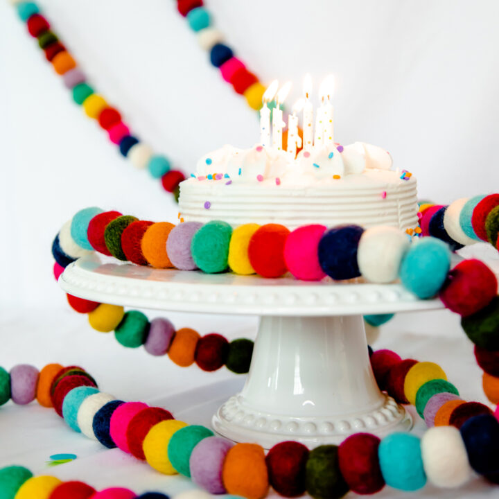 100% Wool Felt Garland for Easter, Birthday, Christmas Decor, Boho Rainbow Garland