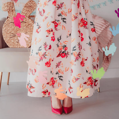 Easter Garland Cute Bunny Garland 10 Pre-Strung Rainbow Bunnies 5 Foot Easter Felt Garland Bunny Party Decorations, Rabbit Shower, Birthday Party Banners for Mantle, Tree, Classroom, and Wall Decor,