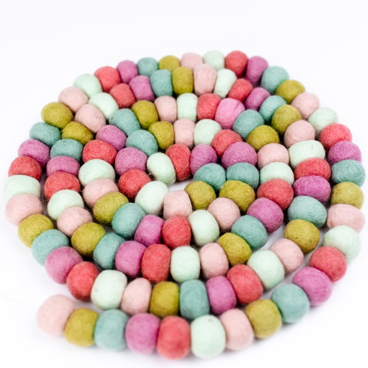Rainbow Felt Ball Garland