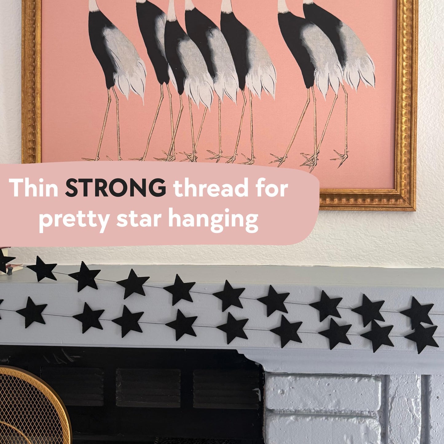 White Felt Star Garland – 2 Banners (12 Feet Total!) Prestrung Star Banner for Party, Nursery, or Christmas Garland Decor Bright Felt Party Decorations