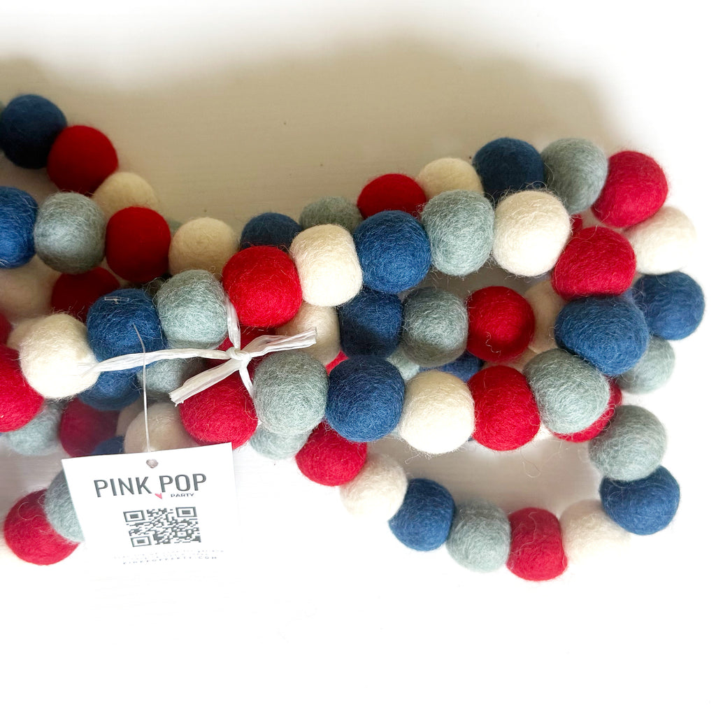 Patriotic Felt Ball Garland