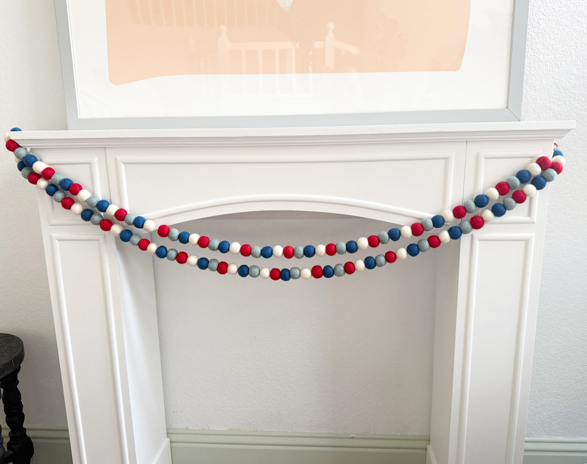 Patriotic Felt Ball Garland