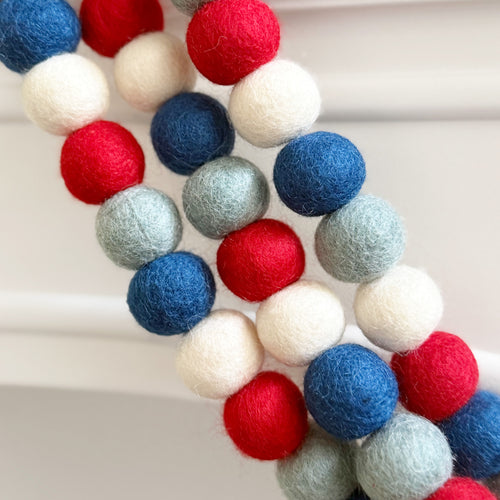 Patriotic Felt Ball Garland